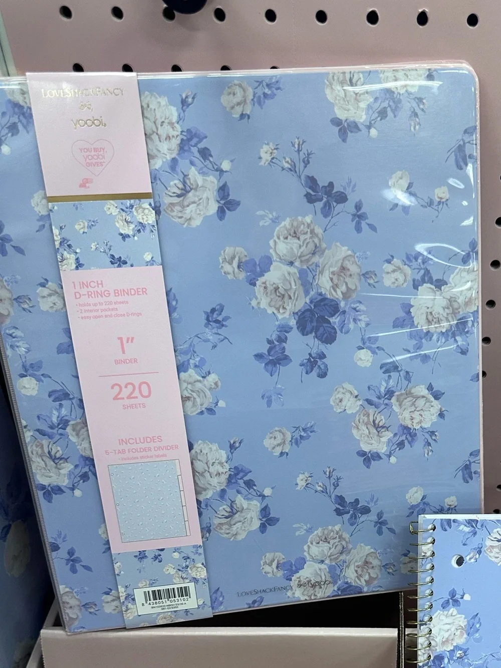 LoveShackFancy Blue Floral Spiral Notebook/Binder set